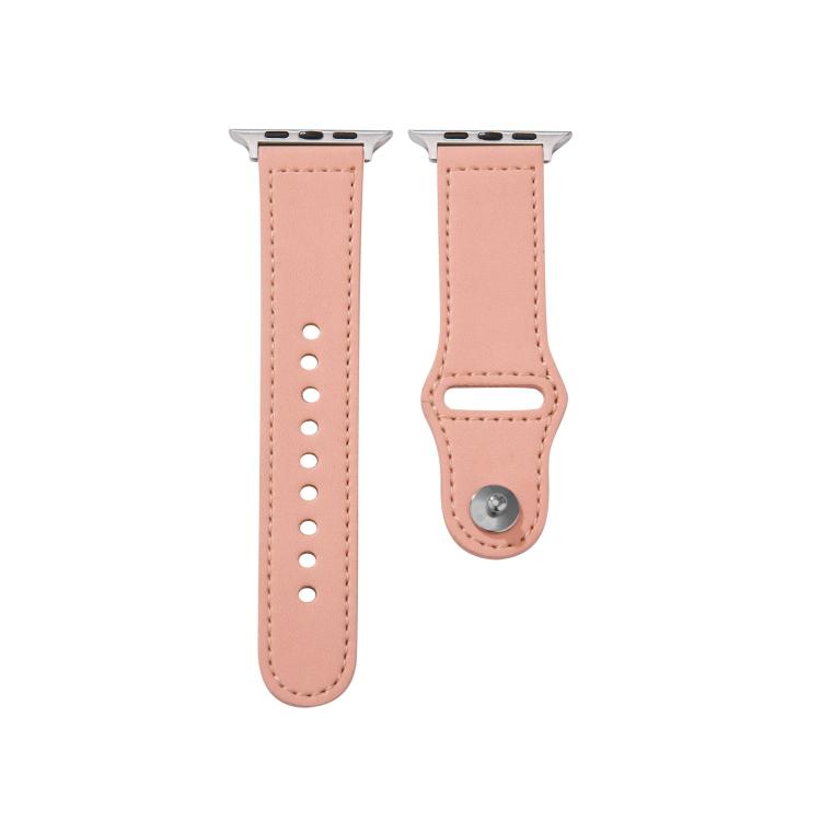 For Apple Watch 42mm / 41mm / 40mm / 38mm Kalebol Large Stud Buckle Leather Watch Band(Pink) - free shipping - PMc TechLife - Order now!