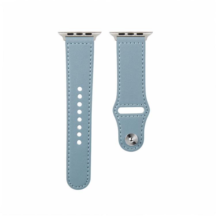 For Apple Watch 42mm / 41mm / 40mm / 38mm Kalebol Large Stud Buckle Leather Watch Band(Haze Blue) - free shipping - PMc TechLife - Order now!