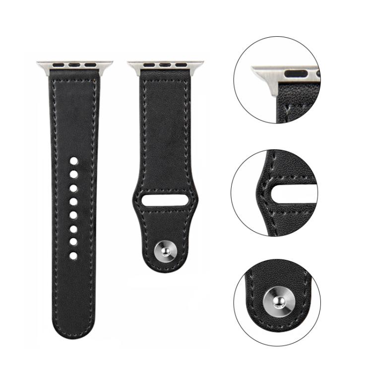 For Apple Watch 46mm / 49mm / 45mm / 44mm Kalebol Large Stud Buckle Leather Watch Band(Haze Blue) - free shipping - PMc TechLife - Order now!
