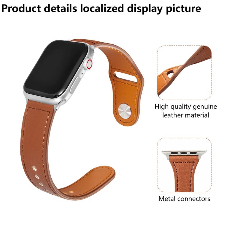 For Apple Watch 42mm / 41mm / 40mm / 38mm Kalebol Large Stud Buckle Leather Watch Band(Green) - free shipping - PMc TechLife - Order now!
