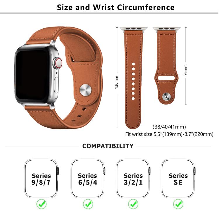 For Apple Watch 46mm / 49mm / 45mm / 44mm Kalebol Large Stud Buckle Leather Watch Band(White) - Watch Bands by Kalebol | Online Shopping South Africa | PMc TechLife | Buy Now Pay Later Mobicred