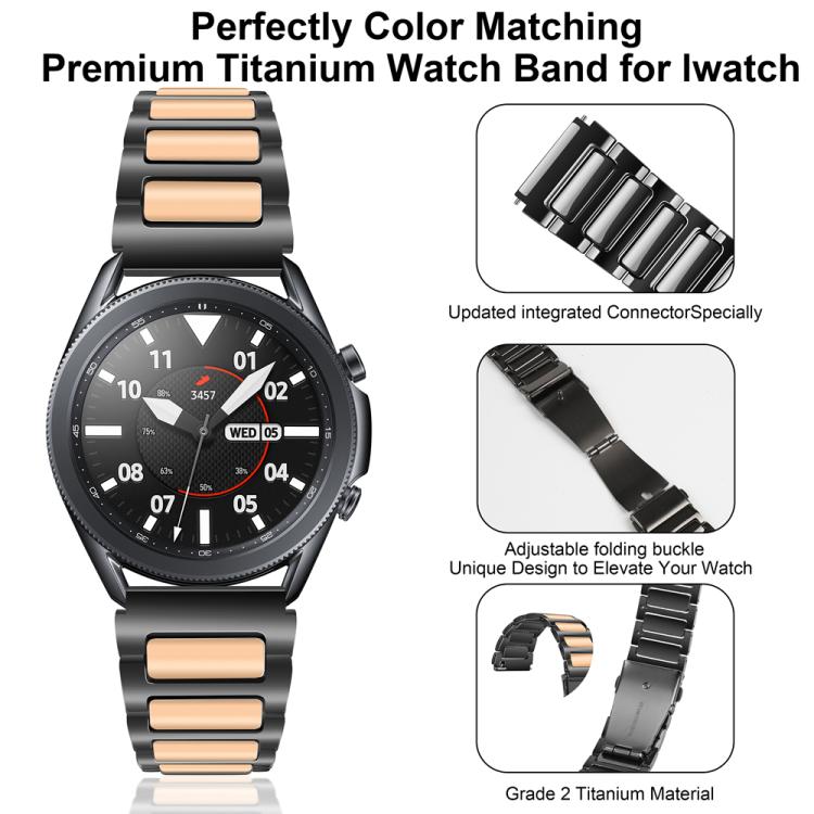 Kalebol 22mm Tooling Metal Zinc Alloy Watch Band(Black Rose Gold) - 22mm Bands by Kalebol | Online Shopping South Africa | PMc TechLife | Buy Now Pay Later Mobicred