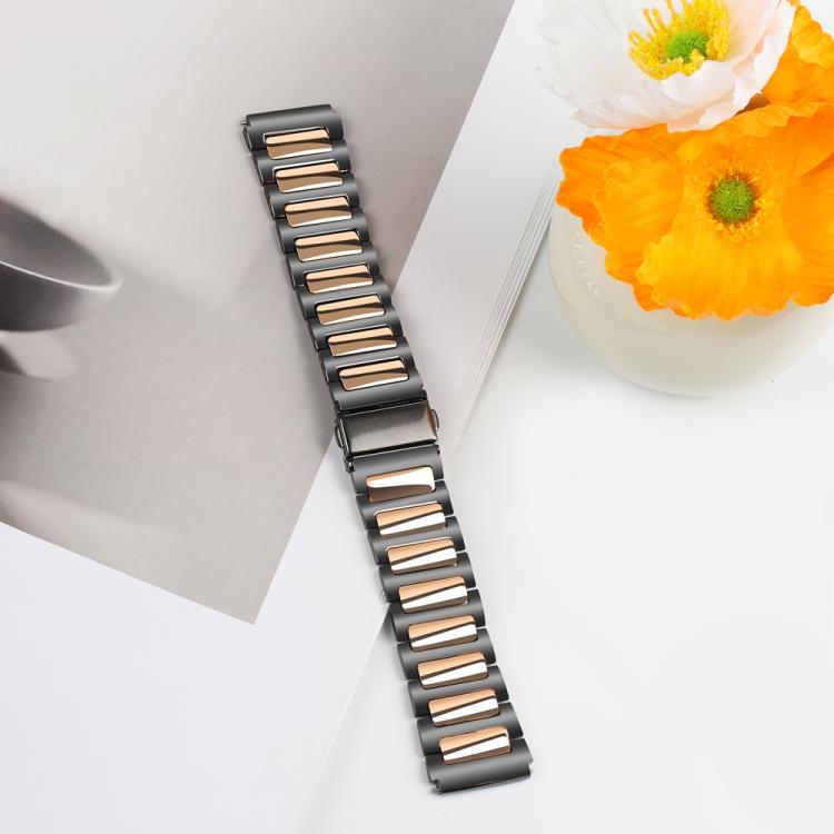 Kalebol 22mm Tooling Metal Zinc Alloy Watch Band(Black Rose Gold) - 22mm Bands by Kalebol | Online Shopping South Africa | PMc TechLife | Buy Now Pay Later Mobicred