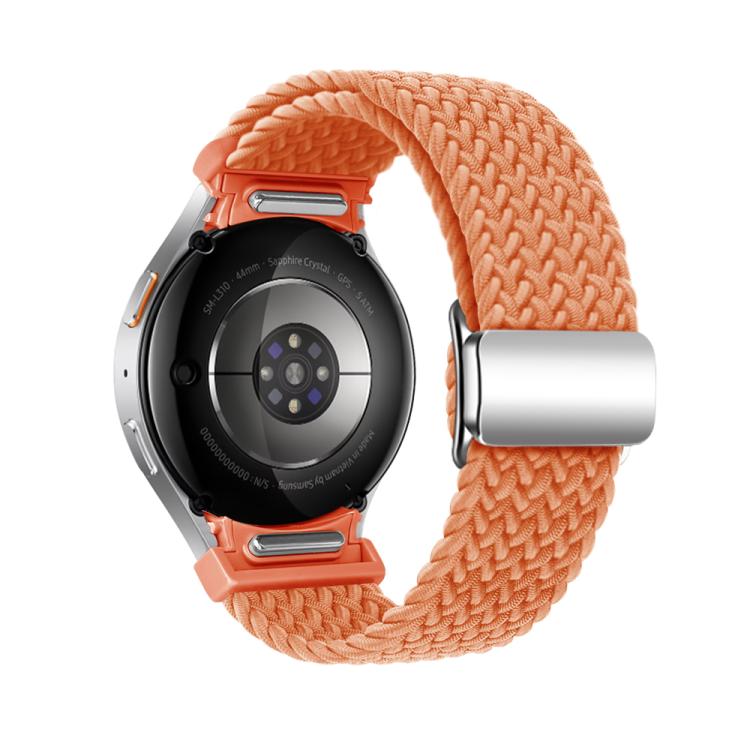 For Samsung Galaxy Watch 5 Pro / 6 / 7 Kalebol Button Braided Loop Magnetic Buckle Watch Band(Orange) - Watch Bands by Kalebol | Online Shopping South Africa | PMc TechLife | Buy Now Pay Later Mobicred