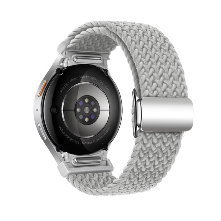For Samsung Galaxy Watch 5 Pro / 6 / 7 Kalebol Button Braided Loop Magnetic Buckle Watch Band(Light Grey) - free shipping - PMc TechLife - Order now!