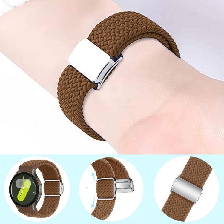 For Samsung Galaxy Watch 5 Pro / 6 / 7 Kalebol Button Braided Loop Magnetic Buckle Watch Band(Smoky Purple) - free shipping - PMc TechLife - Order now!