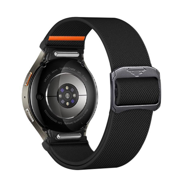 For Samsung Galaxy Watch 5 Pro / 6 / 7 Kalebol Button Elastic Nylon Watch Band(Black) - free shipping - PMc TechLife - Order now!