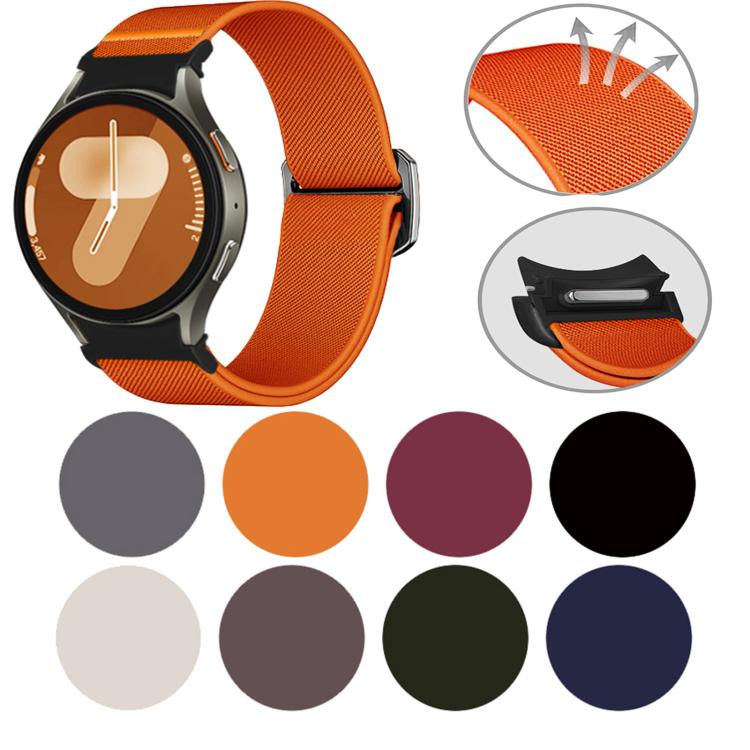 For Samsung Galaxy Watch 5 Pro / 6 / 7 Kalebol Button Elastic Nylon Watch Band(Black) - free shipping - PMc TechLife - Order now!