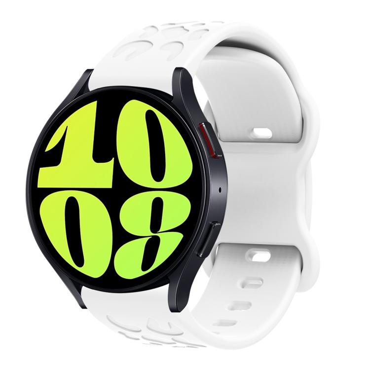 20mm Kalebol Leopard Print Butterfly Buckle Silicone Watch Band(White) - 20mm Bands by Kalebol | Online Shopping South Africa | PMc TechLife | Buy Now Pay Later Mobicred