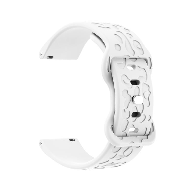 20mm Kalebol Leopard Print Butterfly Buckle Silicone Watch Band(White) - 20mm Bands by Kalebol | Online Shopping South Africa | PMc TechLife | Buy Now Pay Later Mobicred