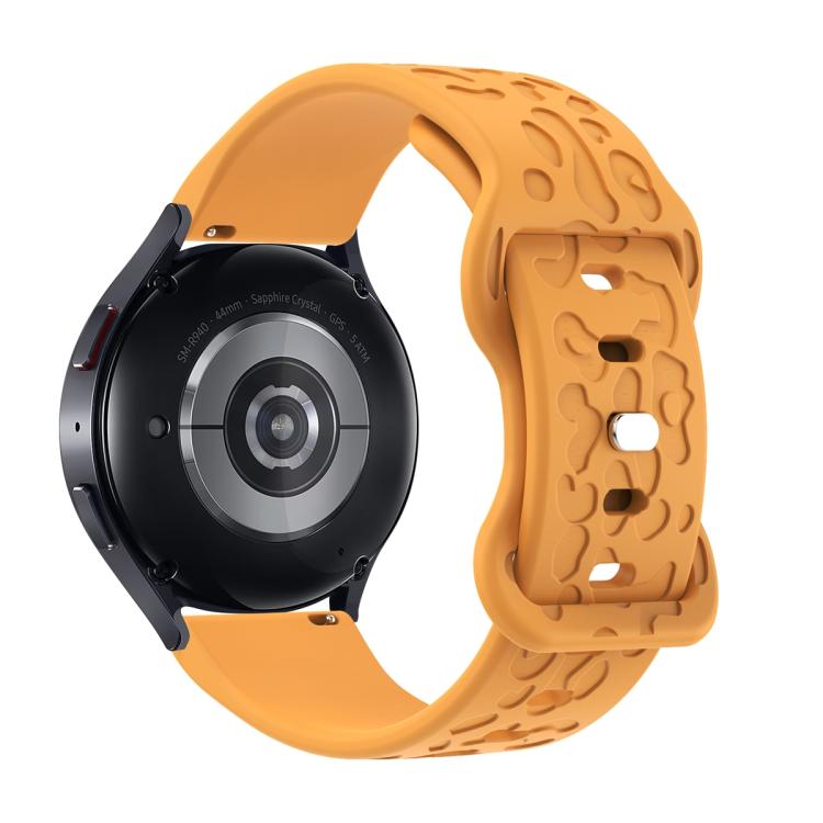20mm Kalebol Leopard Print Butterfly Buckle Silicone Watch Band(Yellow) - free shipping - PMc TechLife - Order now!