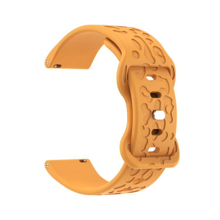 20mm Kalebol Leopard Print Butterfly Buckle Silicone Watch Band(Yellow) - free shipping - PMc TechLife - Order now!