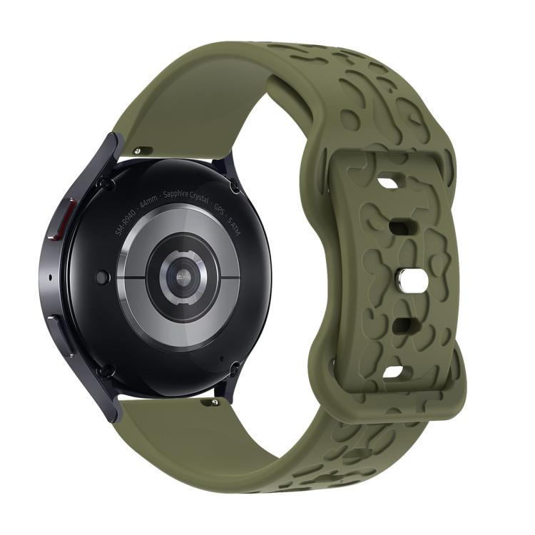 20mm Kalebol Leopard Print Butterfly Buckle Silicone Watch Band(Army Green) - free shipping - PMc TechLife - Order now!