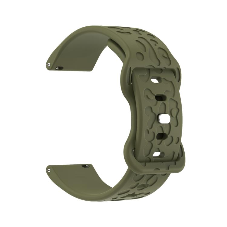 20mm Kalebol Leopard Print Butterfly Buckle Silicone Watch Band(Army Green) - free shipping - PMc TechLife - Order now!
