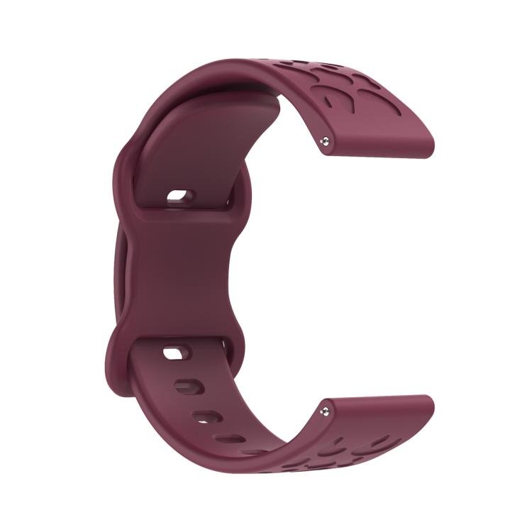 22mm Kalebol Leopard Print Butterfly Buckle Silicone Watch Band(Wine Red) - free shipping - PMc TechLife - Order now!