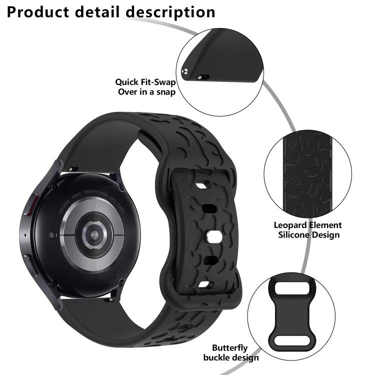 20mm Kalebol Leopard Print Butterfly Buckle Silicone Watch Band(Dark Green) - free shipping - PMc TechLife - Order now!