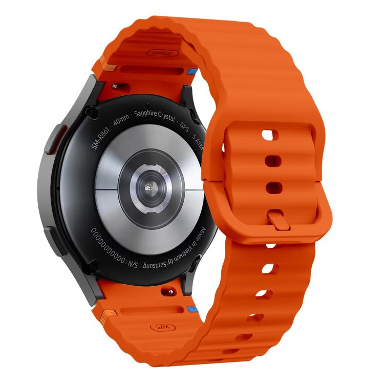 For Samsung Galaxy Watch 7  / 6 / 5 / 4 Kalebol Wave Stitching Silicone Watch Band(Orange) - Watch Bands by Kalebol | Online Shopping South Africa | PMc TechLife | Buy Now Pay Later Mobicred