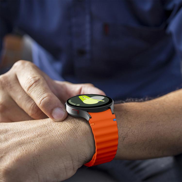 For Samsung Galaxy Watch 7  / 6 / 5 / 4 Kalebol Wave Stitching Silicone Watch Band(Orange) - Watch Bands by Kalebol | Online Shopping South Africa | PMc TechLife | Buy Now Pay Later Mobicred
