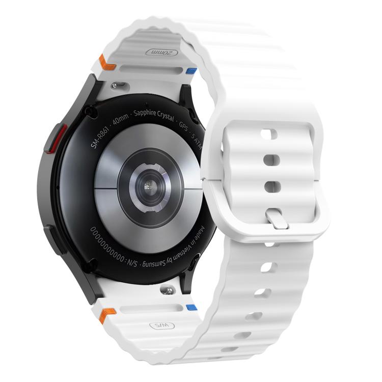 For Samsung Galaxy Watch 7  / 6 / 5 / 4 Kalebol Wave Stitching Silicone Watch Band(Official White) - free shipping - PMc TechLife - Order now!