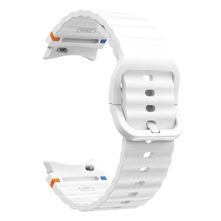 For Samsung Galaxy Watch 7  / 6 / 5 / 4 Kalebol Wave Stitching Silicone Watch Band(Official White) - free shipping - PMc TechLife - Order now!