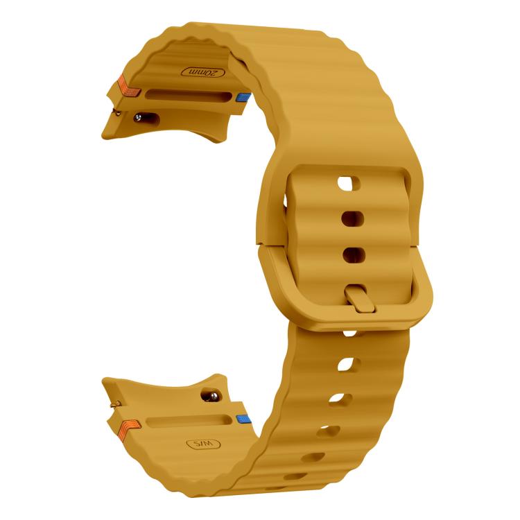 For Samsung Galaxy Watch 7  / 6 / 5 / 4 Kalebol Wave Stitching Silicone Watch Band(Official Yellow) - free shipping - PMc TechLife - Order now!