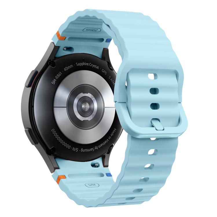 For Samsung Galaxy Watch 7  / 6 / 5 / 4 Kalebol Wave Stitching Silicone Watch Band(Light Blue) - free shipping - PMc TechLife - Order now!