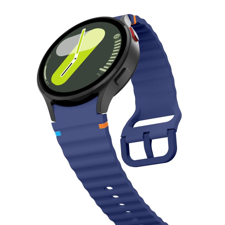 For Samsung Galaxy Watch 7  / 6 / 5 / 4 Kalebol Wave Stitching Silicone Watch Band(Midnight Blue) - free shipping - PMc TechLife - Order now!