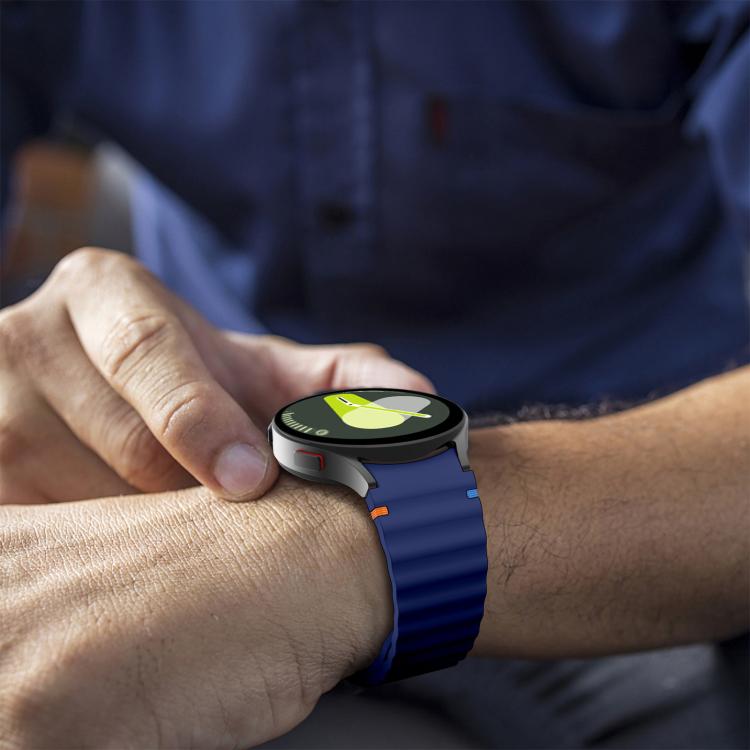 For Samsung Galaxy Watch 7  / 6 / 5 / 4 Kalebol Wave Stitching Silicone Watch Band(Midnight Blue) - free shipping - PMc TechLife - Order now!