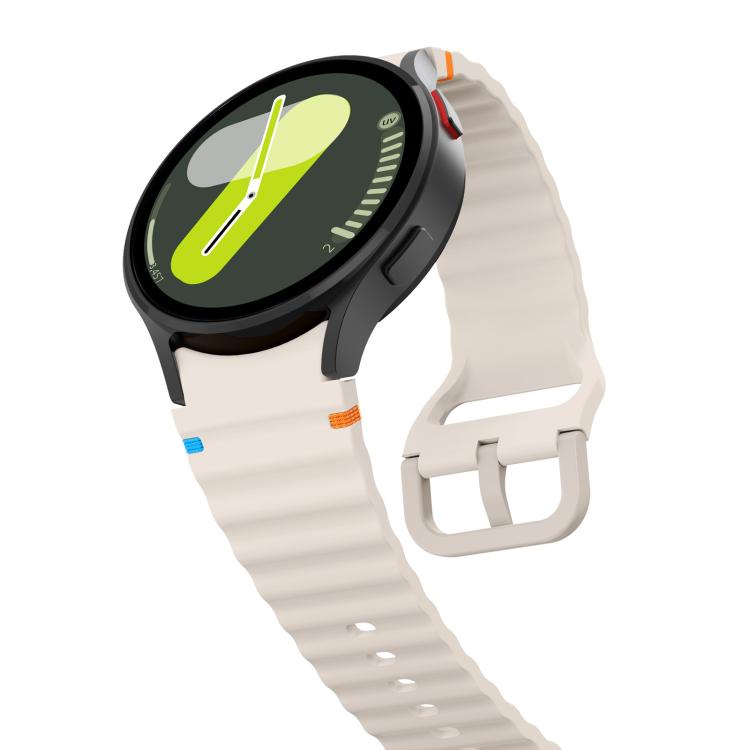 For Samsung Galaxy Watch 7  / 6 / 5 / 4 Kalebol Wave Stitching Silicone Watch Band(Starlight) - free shipping - PMc TechLife - Order now!