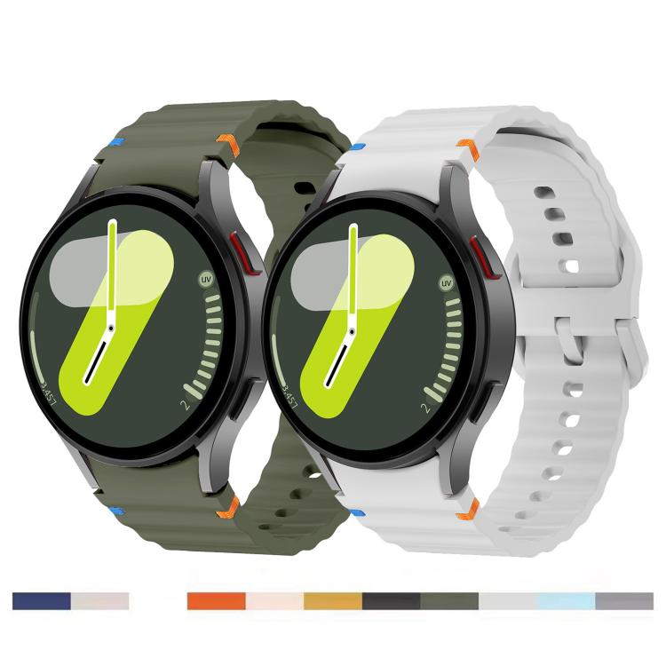 For Samsung Galaxy Watch 7  / 6 / 5 / 4 Kalebol Wave Stitching Silicone Watch Band(Official Yellow) - free shipping - PMc TechLife - Order now!