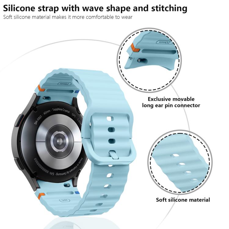 For Samsung Galaxy Watch 7  / 6 / 5 / 4 Kalebol Wave Stitching Silicone Watch Band(Black) - free shipping - PMc TechLife - Order now!