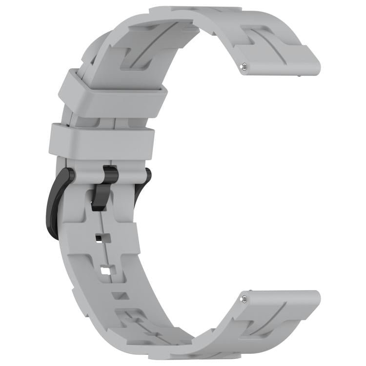 20mm Kalebol Solid Color Black Buckle Round Tail Silicone Watch Band(Grey) - free shipping - PMc TechLife - Order now!