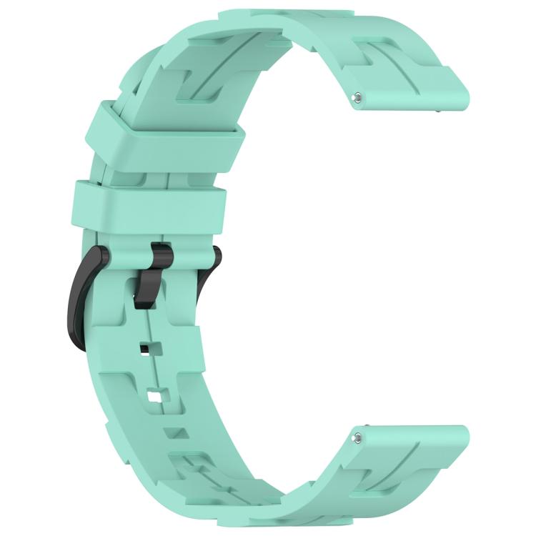 20mm Kalebol Solid Color Black Buckle Round Tail Silicone Watch Band(Teal) - free shipping - PMc TechLife - Order now!