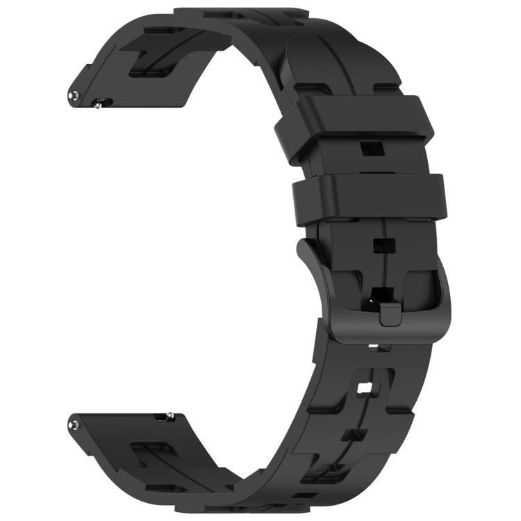 22mm Kalebol Solid Color Black Buckle Round Tail Silicone Watch Band(Black) - free shipping - PMc TechLife - Order now!