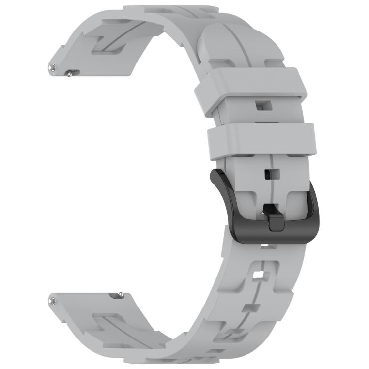 22mm Kalebol Solid Color Black Buckle Round Tail Silicone Watch Band(Grey) - free shipping - PMc TechLife - Order now!