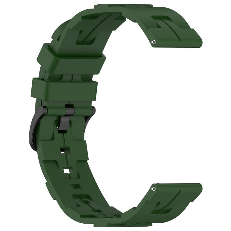 22mm Kalebol Solid Color Black Buckle Round Tail Silicone Watch Band(Army Green) - free shipping - PMc TechLife - Order now!