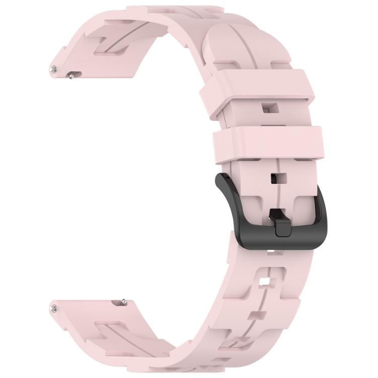 22mm Kalebol Solid Color Black Buckle Round Tail Silicone Watch Band(Rose Pink) - 22mm Bands by Kalebol | Online Shopping South Africa | PMc TechLife | Buy Now Pay Later Mobicred