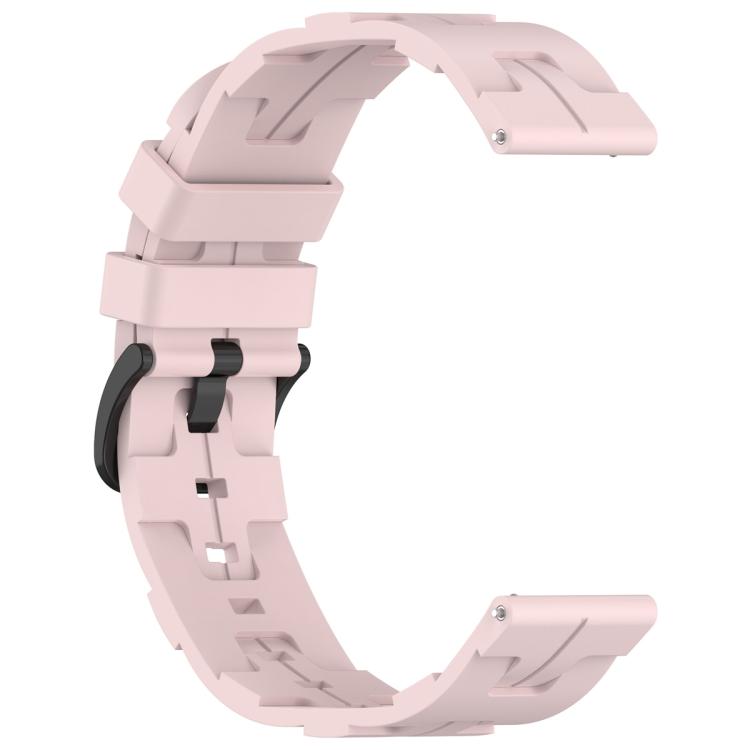 22mm Kalebol Solid Color Black Buckle Round Tail Silicone Watch Band(Rose Pink) - 22mm Bands by Kalebol | Online Shopping South Africa | PMc TechLife | Buy Now Pay Later Mobicred