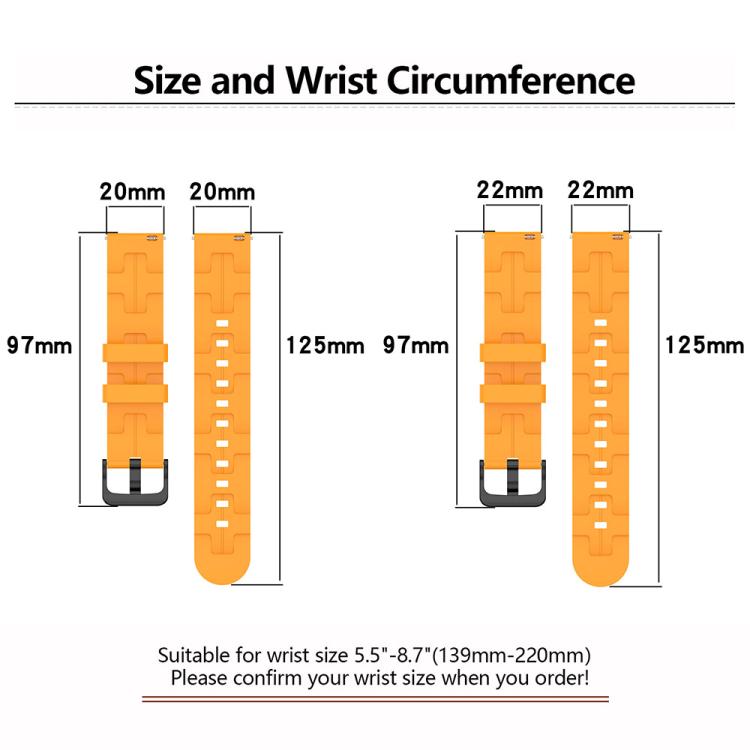 20mm Kalebol Solid Color Black Buckle Round Tail Silicone Watch Band(Grey) - free shipping - PMc TechLife - Order now!