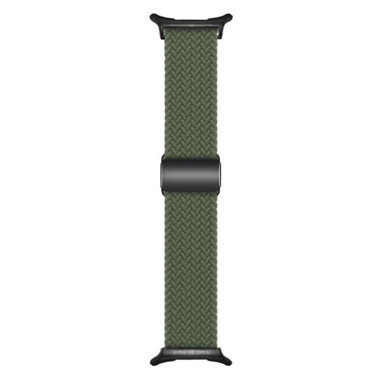 For Samsung Galaxy Watch Ultra 47mm Kalebol Braided Loop Magnetic Black Buckle Watch Band(Dark Olive Green) - Watch Bands by Kalebol | Online Shopping South Africa | PMc TechLife | Buy Now Pay Later Mobicred