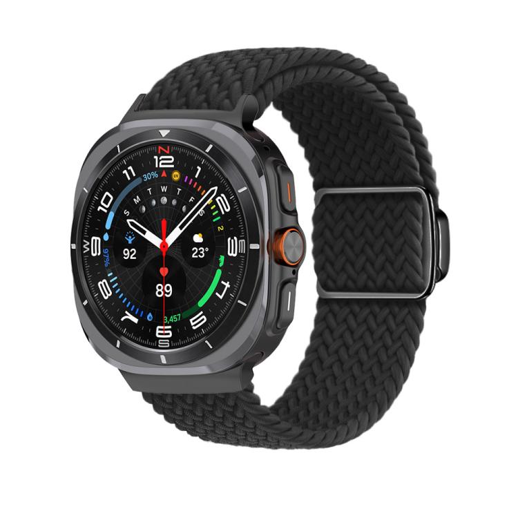 For Samsung Galaxy Watch Ultra 47mm Kalebol Braided Loop Magnetic Black Buckle Watch Band(Black) - free shipping - PMc TechLife - Order now!