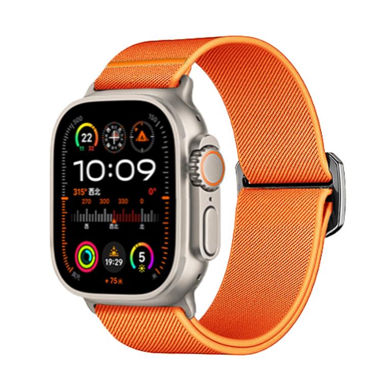 For Apple Watch 46mm / 49mm / 45mm / 44mm Kalebol Bull Bead Buckle Elastic Nylon Watch Band(Orange) - Watch Bands by Kalebol | Online Shopping South Africa | PMc TechLife | Buy Now Pay Later Mobicred