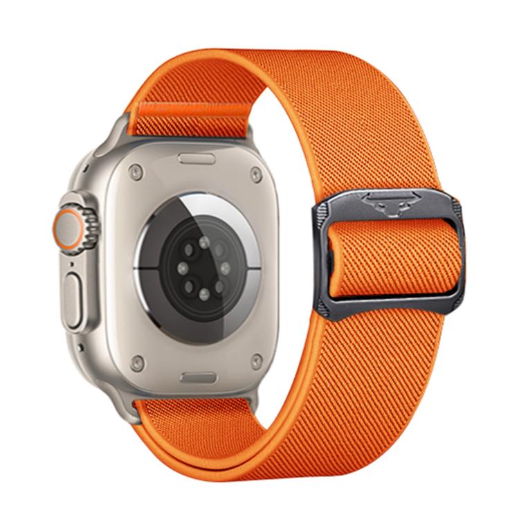 For Apple Watch 46mm / 49mm / 45mm / 44mm Kalebol Bull Bead Buckle Elastic Nylon Watch Band(Orange) - Watch Bands by Kalebol | Online Shopping South Africa | PMc TechLife | Buy Now Pay Later Mobicred