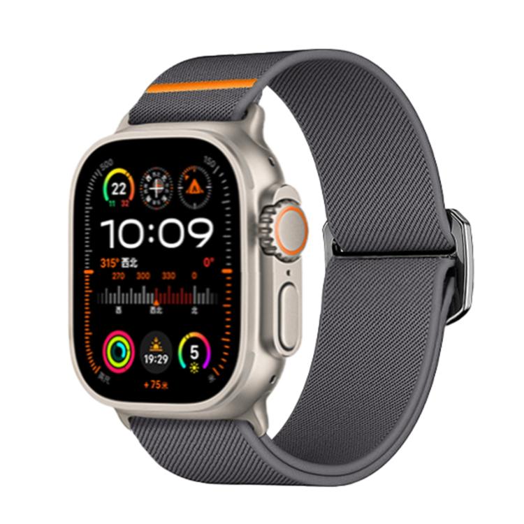 For Apple Watch 46mm / 49mm / 45mm / 44mm Kalebol Bull Bead Buckle Elastic Nylon Watch Band(Dark Grey) - free shipping - PMc TechLife - Order now!