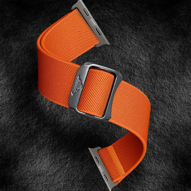 For Apple Watch 42mm / 41mm / 40mm / 38mm Kalebol Bull Bead Buckle Elastic Nylon Watch Band(Orange) - free shipping - PMc TechLife - Order now!
