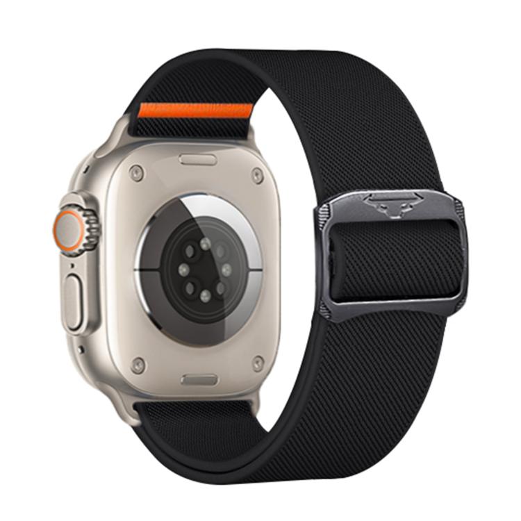 For Apple Watch 42mm / 41mm / 40mm / 38mm Kalebol Bull Bead Buckle Elastic Nylon Watch Band(Black) - free shipping - PMc TechLife - Order now!