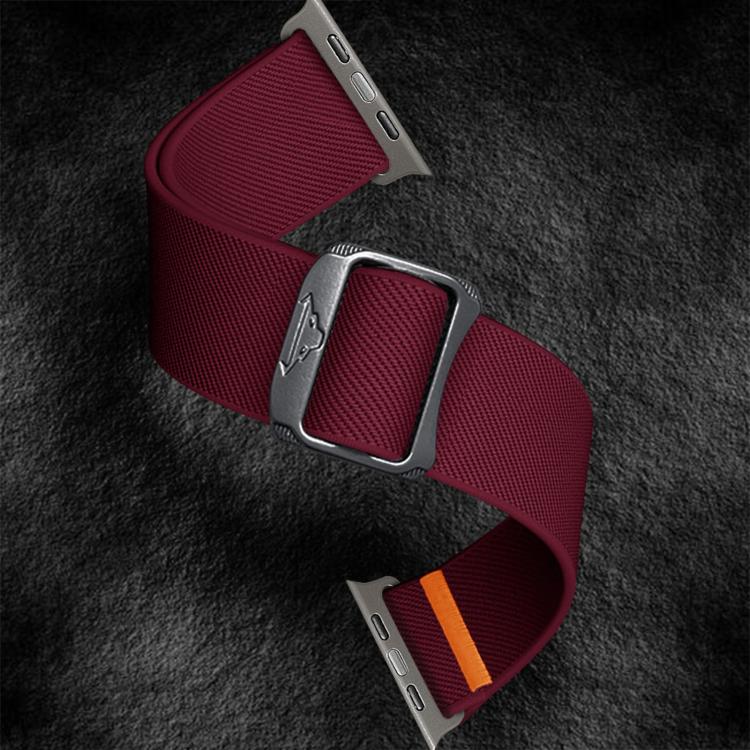 For Apple Watch 42mm / 41mm / 40mm / 38mm Kalebol Bull Bead Buckle Elastic Nylon Watch Band(Wine Red) - free shipping - PMc TechLife - Order now!