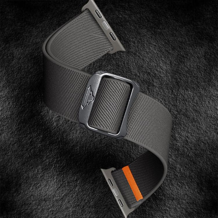 For Apple Watch 42mm / 41mm / 40mm / 38mm Kalebol Bull Bead Buckle Elastic Nylon Watch Band(Dark Grey) - free shipping - PMc TechLife - Order now!