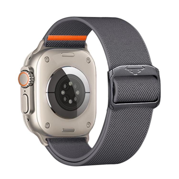 For Apple Watch 42mm / 41mm / 40mm / 38mm Kalebol Bull Bead Buckle Elastic Nylon Watch Band(Dark Grey) - free shipping - PMc TechLife - Order now!