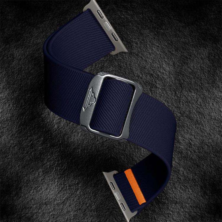For Apple Watch 42mm / 41mm / 40mm / 38mm Kalebol Bull Bead Buckle Elastic Nylon Watch Band(Midnight Blue) - free shipping - PMc TechLife - Order now!